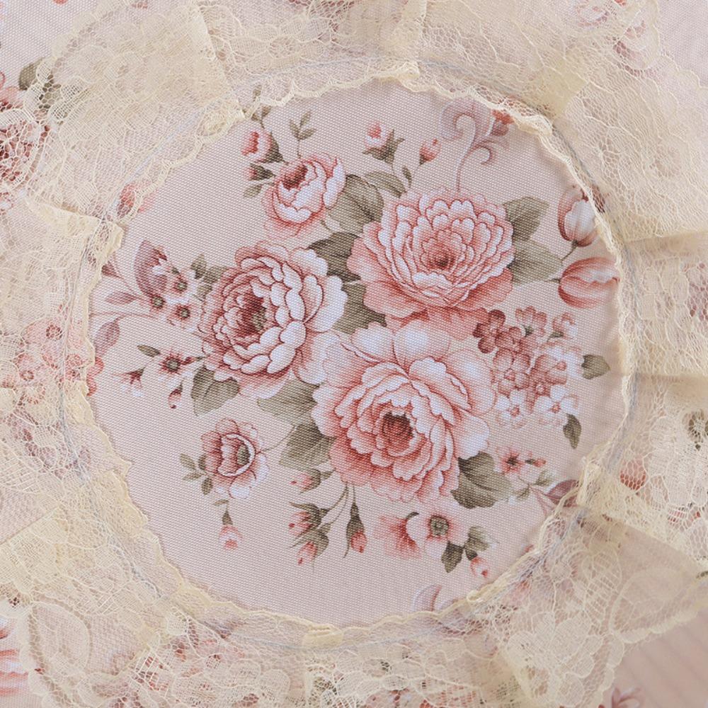Pastoral Style Lace Electric Fan Cover Round Floral Floor Fan Covers Fan Dust Cover Bedroom