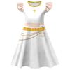 Hexe Jagd Mädchengruppe Kinder Cosplay Flatterärmel Milchseide Kleid mit Tasche