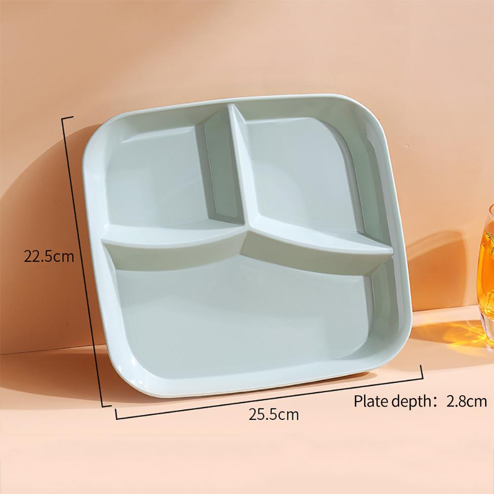 New Square Divided Dinner Plate Food Fat Reducing Plates Fruit Salad Serving Tray Kitchen Tableware Plastic Dinner Dishes Plates