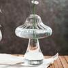 1pc Glass Flower Vase, Cute Clear Mushroom Design Vase For Home Decor
