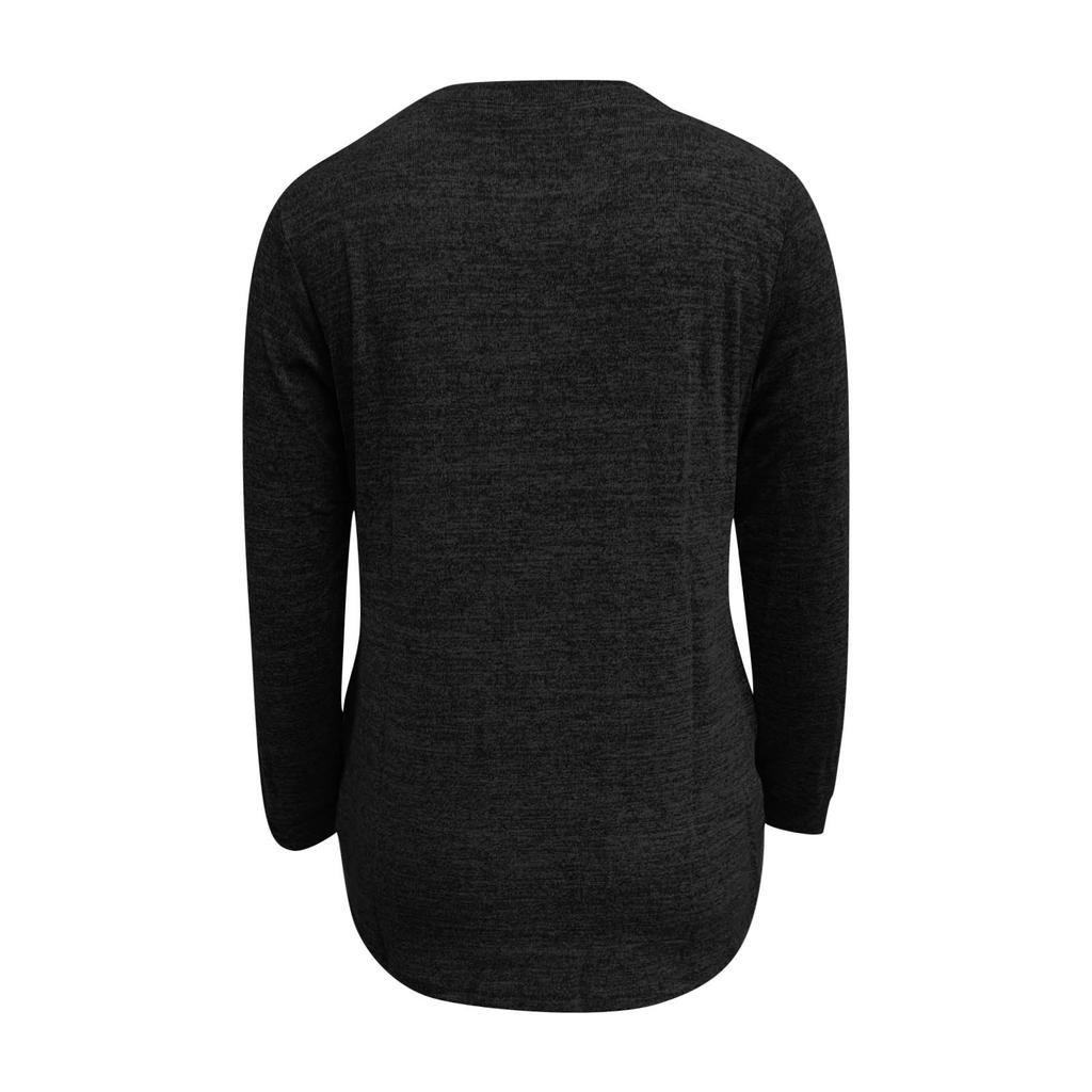 Women's /winter Fashion Round Neck Loose Casual Pullover Pocket Lace Stitching Top