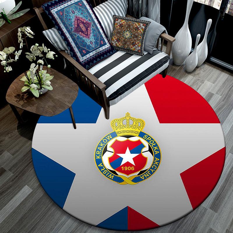 Wisla Krakow Logo Pattern Round rug,Carpet Rug for Living Room Bedroom Playroom ,Non-slip Floor Mat,Holiday Gifts and Birthday Gifts.