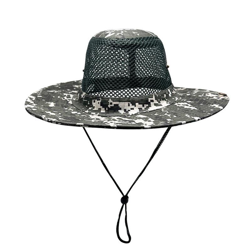 Sun Fisherman Hat Protection Large Brim Mesh Cap Outdoor Breathable