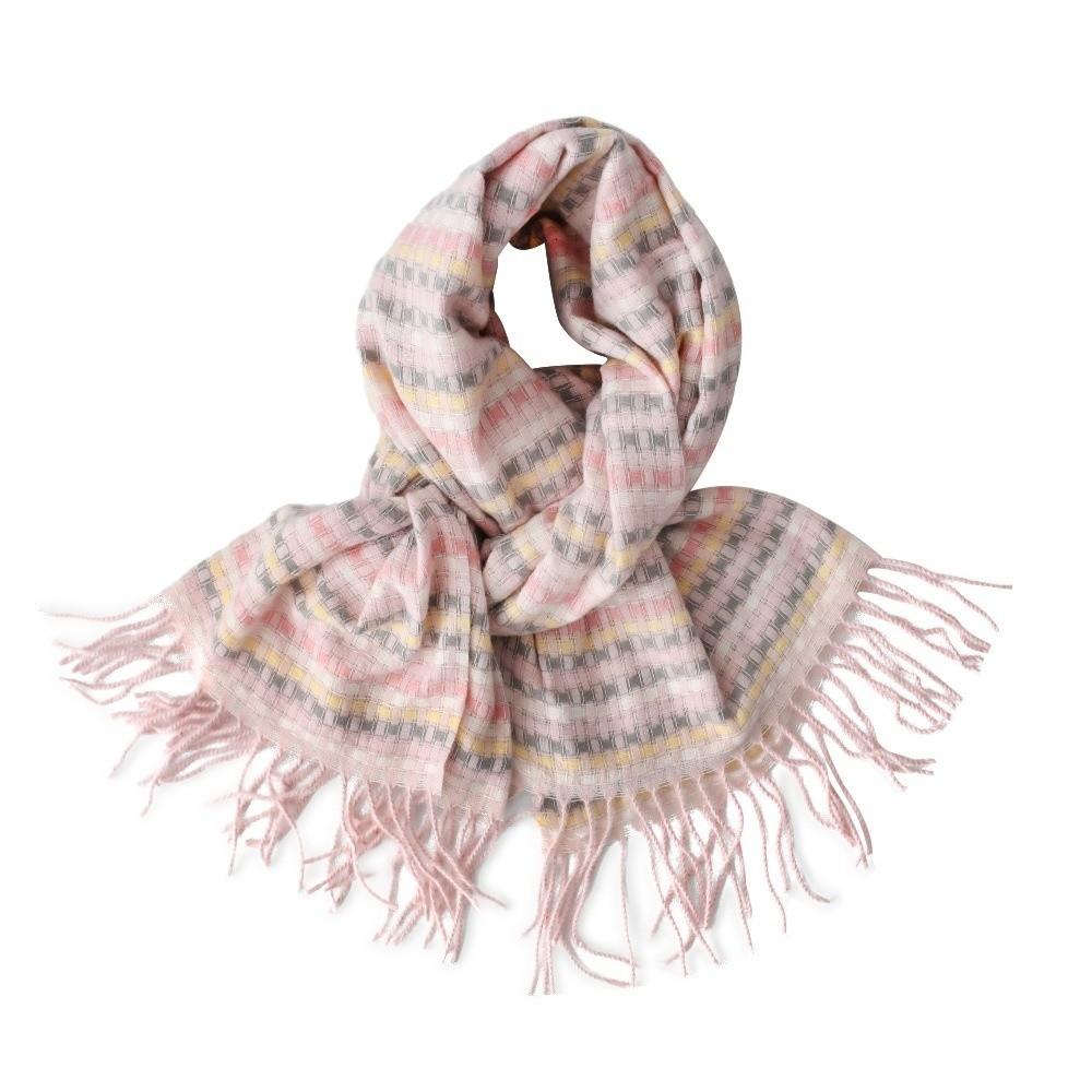 Weicher Strickwollschal Kälteabweisender Langer Schal mit Quaste Weicher Dopamin-Plaid-Schal Paar
