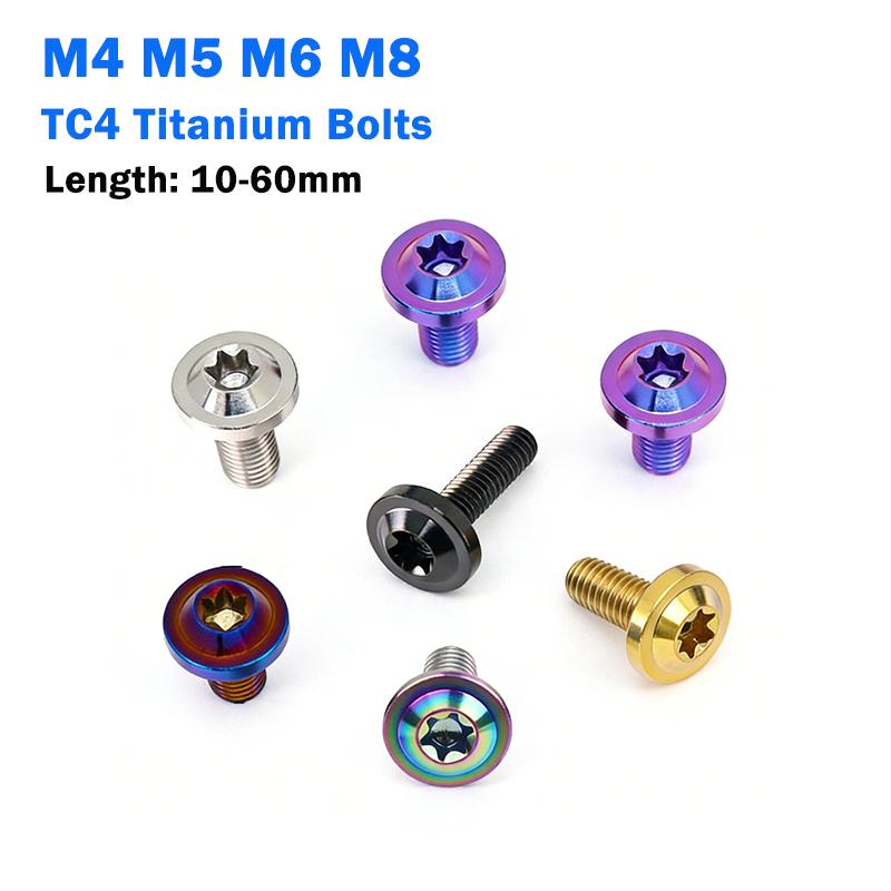 1pcs Truss Torx Head Screw Titanium Ti Bolt M4 M5 M6 M8 Length:10-60mm For Motorcycle,Bicycle Part Modification Fasteners
