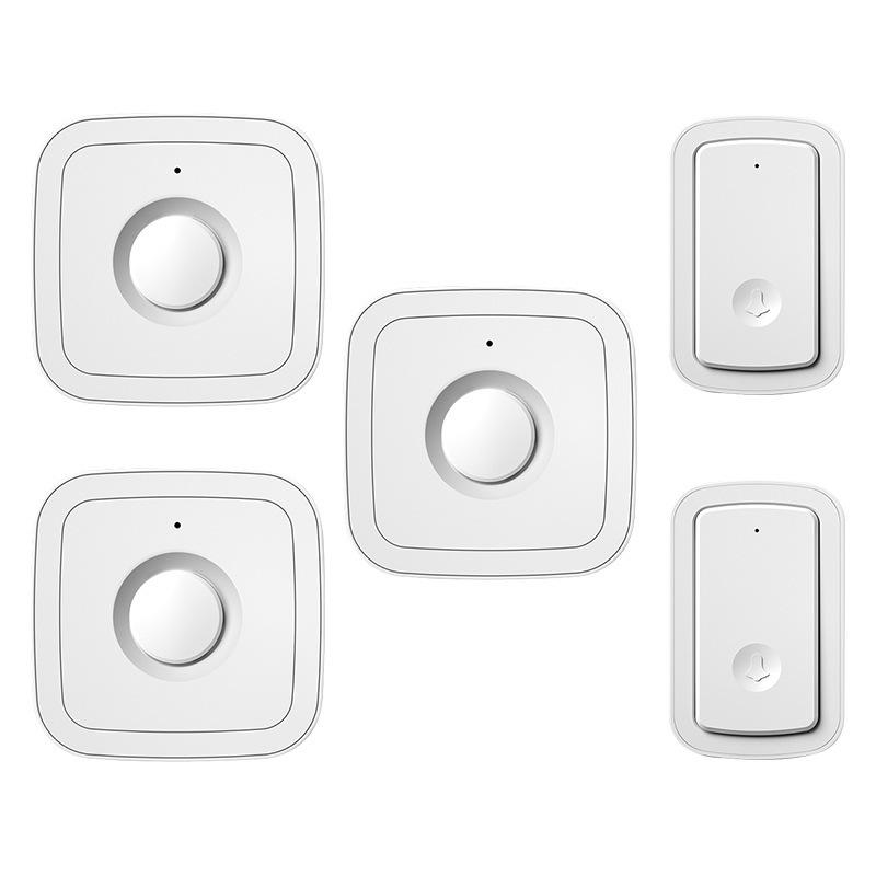 Smart Wireless Doorbell Receiver with Long-Range Remote and Three Ringtones, Battery-Free