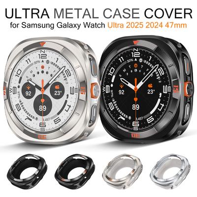 Mens Aluminum Alloy Case for Samsung Galaxy Watch Ultra 2025 Protective Hard Frame Alloy Shell for Galaxy Watch Ultra 47mm 2024