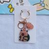 Cute Cartoon Capybara Flat Transparent Double-sided Keychain Student Backpack Accessories Capibala Pendant Keyring Jewelry Gift