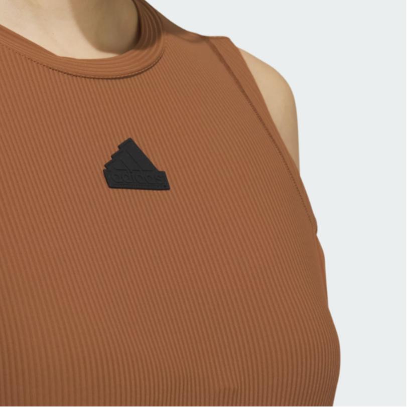 Adidas Sportswear Dress Solid Logo Long Letter Slim Fit Round Neck Cool Long Sports Casual Sleeveless Dress Women Dresses Brown IW9807