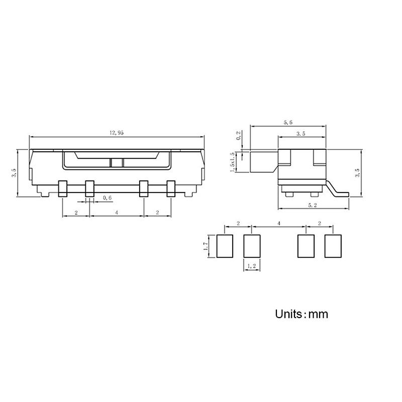 10Pcs 4 Pin Mini Slide Switch On-Off 3Position Micro Slide Toggle Switch Miniature Horizontal Slide Switch
