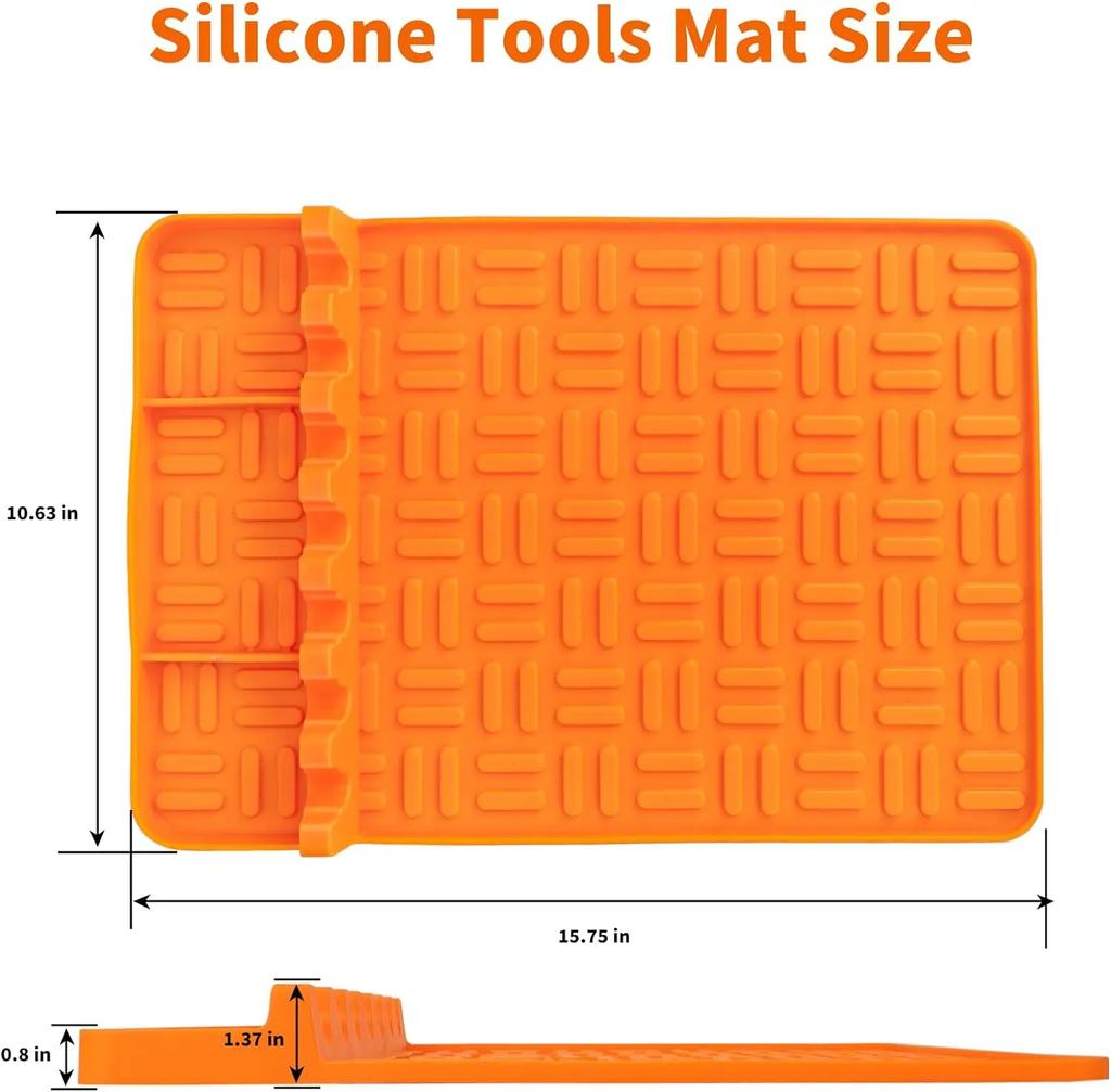 2pcs BBQ Silicone Griddle Tools Mat for Blackstone,Spatula Mat with Drip Pad Grill Mat,Side Shelf Mat for Blackstone