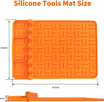 2pcs BBQ Silicone Griddle Tools Mat for Blackstone,Spatula Mat with Drip Pad Grill Mat,Side Shelf Mat for Blackstone