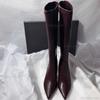 Fashion Elegant Heels Women Long Boots Leather Pointed Toe Fashion Shoes 2025 Autumn Trend Design Knee High Boots Botas De Mujer