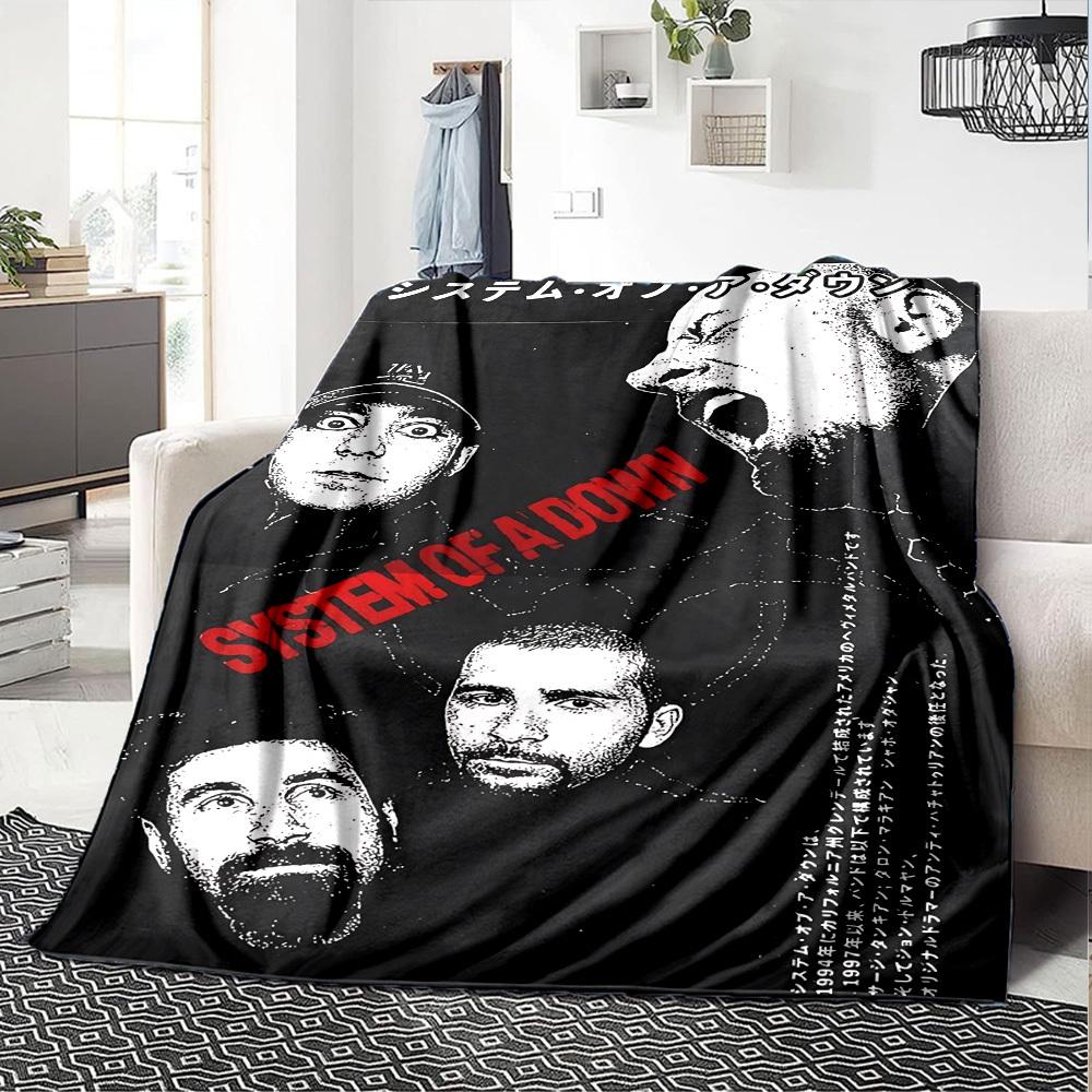 1 pezzo System of a Down Morbido Plaid in Flanella per Tutte le Stagioni per Casa, Ufficio, Uso Esterno Confortevole Resistente Morbido Caldo Plaid per Casa