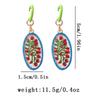 Pinkdudu Elegant Alloy Printed Drop Earrings for Women Delicate Pastoral Style Temperament Dangles PD2699