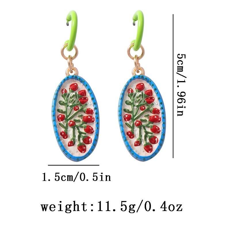 Pinkdudu Elegant Alloy Printed Drop Earrings for Women Delicate Pastoral Style Temperament Dangles PD2699