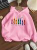 Children's Hooded Sweatshirt, Spring and Autumn Style, Boys' and Girls'cartoon Crayon Print Hoodie Casual Long-sleeved Pullover.
