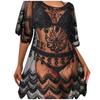 Loose Fit Swimsuit Coverup Mid Length Beach Dress Boho Bikini Cover Ups  Vacation Outfit