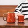 Ceramic Mug, Tea Separation, Tea Cup, Personal Water Cup, Tea Set, Mid-Autumn Festival Year of the Rabbit Gifts