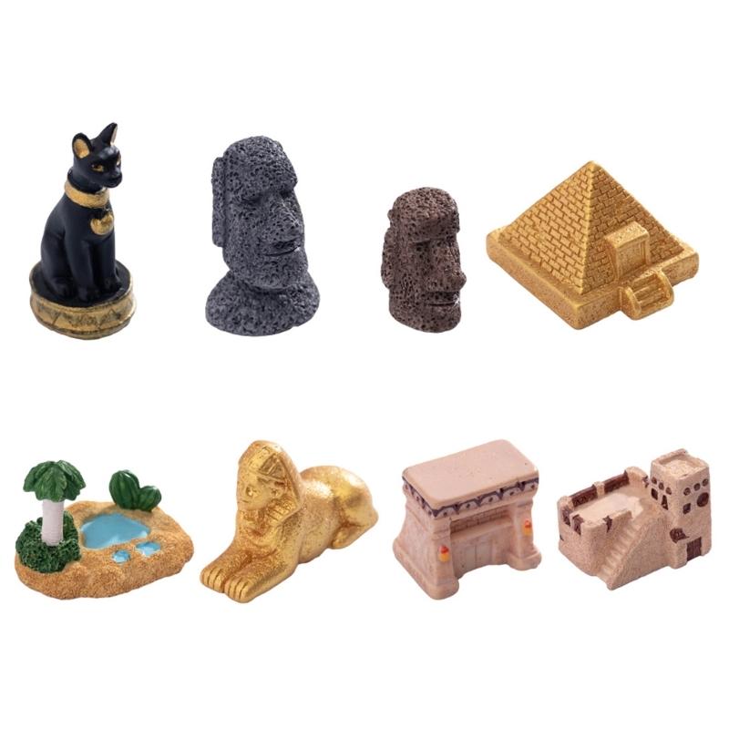 Egyptian Figurines Set Ancient Egypt Toy Ancient Egyptian Statue Decors Microlandscape Ornament Accessories Home Decors 1