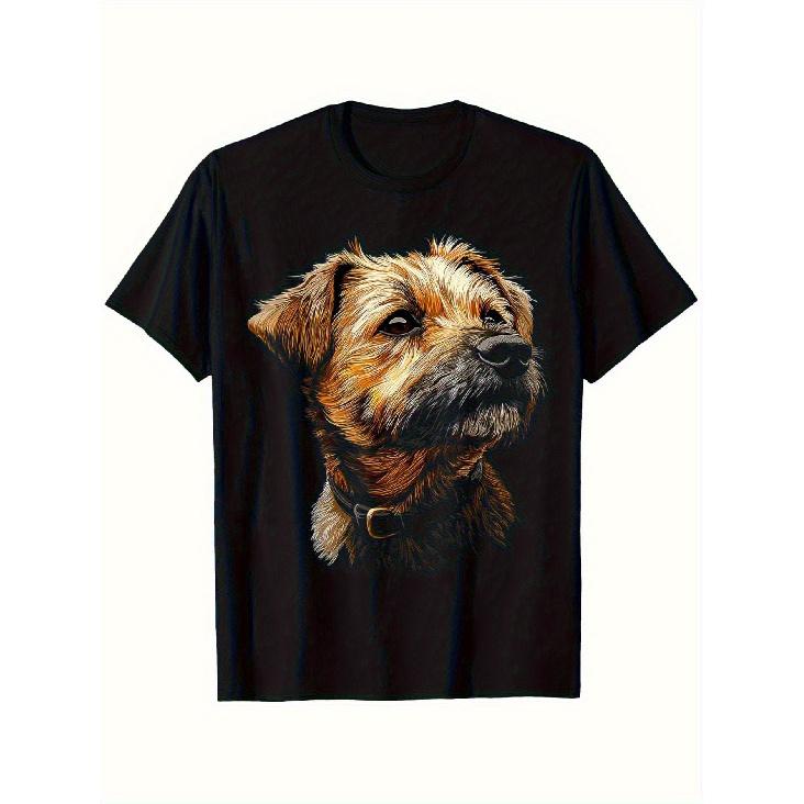 Men'S Plus Size Border Terrier Dog T-Shirt - Heavyweight 180Gsm Tee, Moisture-Wicking Shirt for Pet Enthusiasts, Birthday Presents for Dog Owners