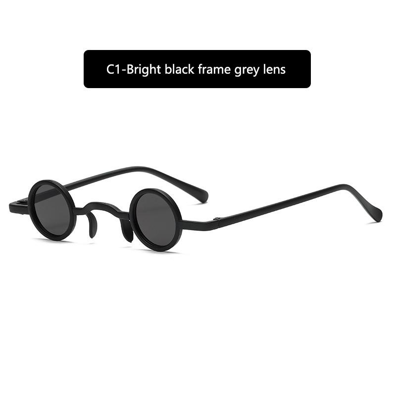 1Pc Retro Mini Sunglasses Round Men Plastic Frame Gold Black Red Small Round Framed Sun Glasses Popular Color Lens Sunglasses