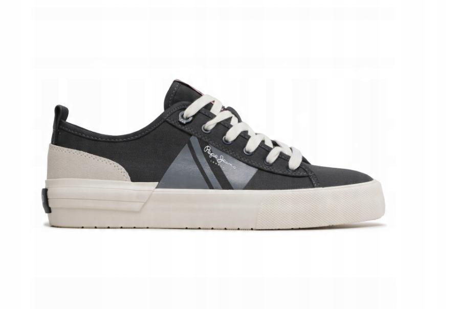 Pepe Jeans Allen Flag Men's Sneakers Black With Leather 40 Awe