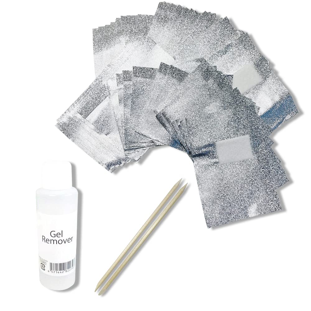

Gel Nail Offset Remover Set Easy removal with remover wrap and wooden stick set (40ml) - at-home - 3-piece