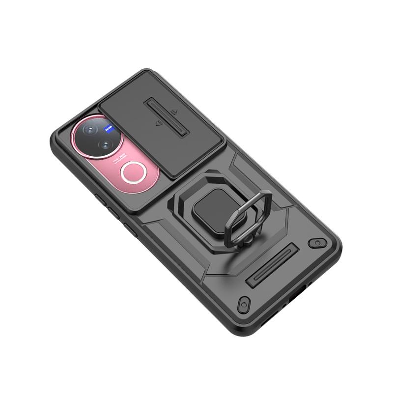 Ring Bracket Phone Case For Vivo V50 5G Case Cover For Vivo V50 5G Global Sliding Window Funda Back Cover For Vivo V50 5G