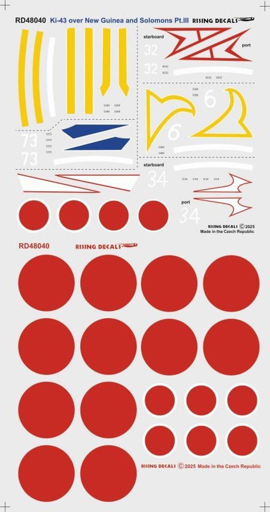 Rising Decal Over New Guinea and Solomon Part III Decal for Plastic RSDRD48040 1/48 Ki-43 Hayabusa, Islands, Decal, Models, (Airplane)