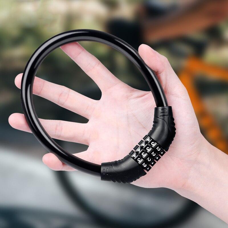 4 Digit Combination Bike Lock Cable – Resettable Security Steel Cable Lock for Bicycle, Scooter, Gate & Fence