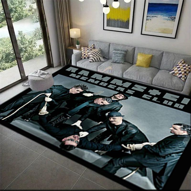 1Pc Rammstein Theme Printed Rectangle Carpet, Home Door Mat, Outdoor Travel Protection Carpet A2
