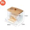 Hi Makeup Cotton Pad Organizer Storage Box for Cotton Swab Rod Cosmetic Organizer Jewelry Bathroom  Storage Container with Wood Lid