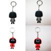 Squid Game Keychain With Red Guard Staff Worker Figure For Bags And Backpacks
