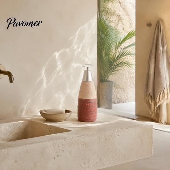 Shampoo Dispenser Bottle Ceramic Soap for Bathroom, 350/380ML Hand with Large Capacity Lotion Pump, Refillable Liquid Soap, and Pump