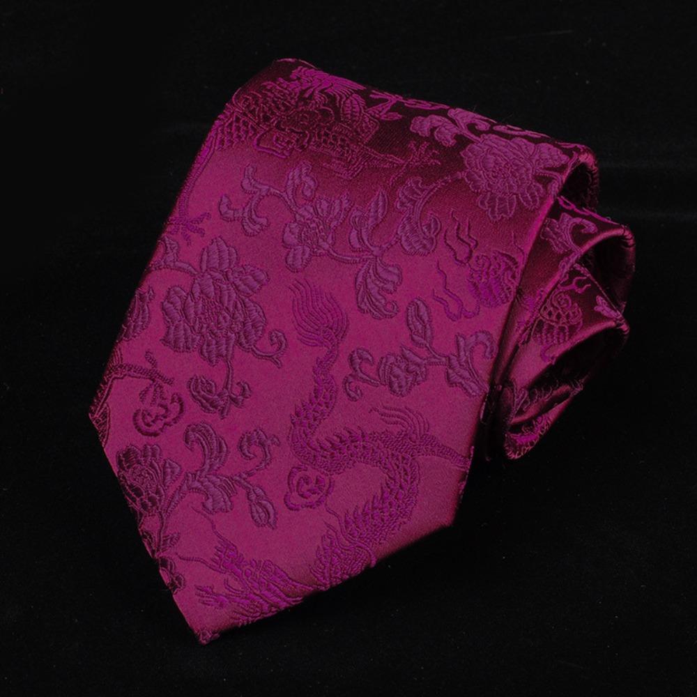 Adjustable Jacquard Silk Tie National Men Necktie Fashion Chinese Dragon Pattern Tie Wedding