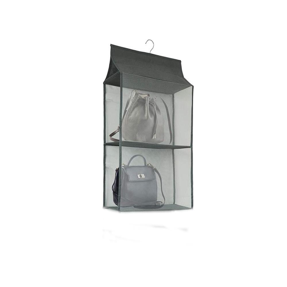 Hanging Purse Handbag Organizer for Closet, Purse Organizer with 2/3/4 Mesh Shelves Handbag Closet Purse Storage Bag