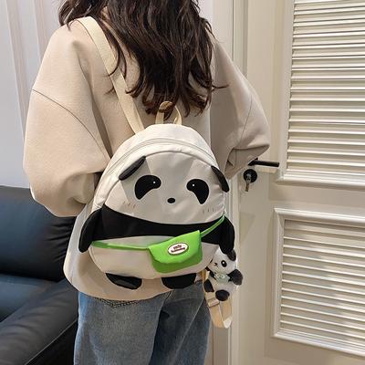 Cute Panda Bag Cartoon Backpack Female Girl Backpack Soft Girl College Student Class Mini Shoulder Bag