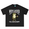 Wish I Lacked Critical Thinking Skills Yall Seem So Happy Funny Frog Meme Tshirt Unisex Unisex Cotton Loose Casual Summer Tshirts