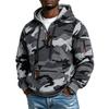 Taktisches Fleece-Kapuzensweatshirt für den Außenbereich mit Camouflage-Muster und Taschen