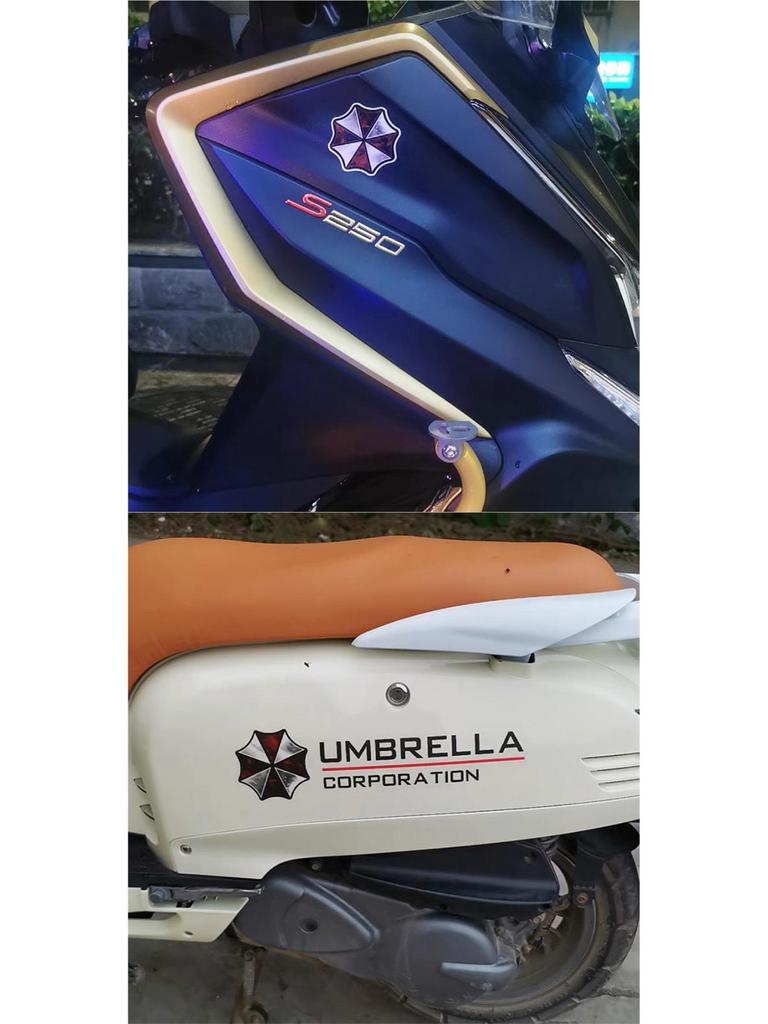 Наклейка на мотоцикл/автомобіль Resident Evil Umbrella: Водонепроникна та міцна наклейка