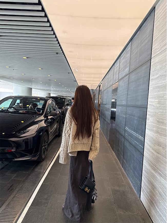 Yaya Shop Saia Maxi Camurça Estilo Wabi-Sabi Retro Estudante de Arte