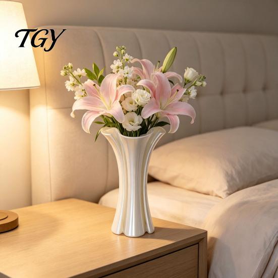 Woondecoratie Accessoires Moderne 3D Geprinte Vaas, Artistieke Bloem Elegante Decoratieve Vaas Tafeldecoratie voor Kunstbloemen, Verse Bloemen