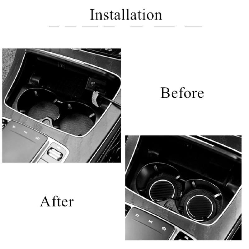 A set of 2 high-quality anti-slip elastic long-lasting Mats Made of real carbon fiber for In-car Cup Holders