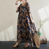 Short Sleeve Plus Size Cotton Vintage Floral New In Dresses for Women Casual Loose Long Summer Dress