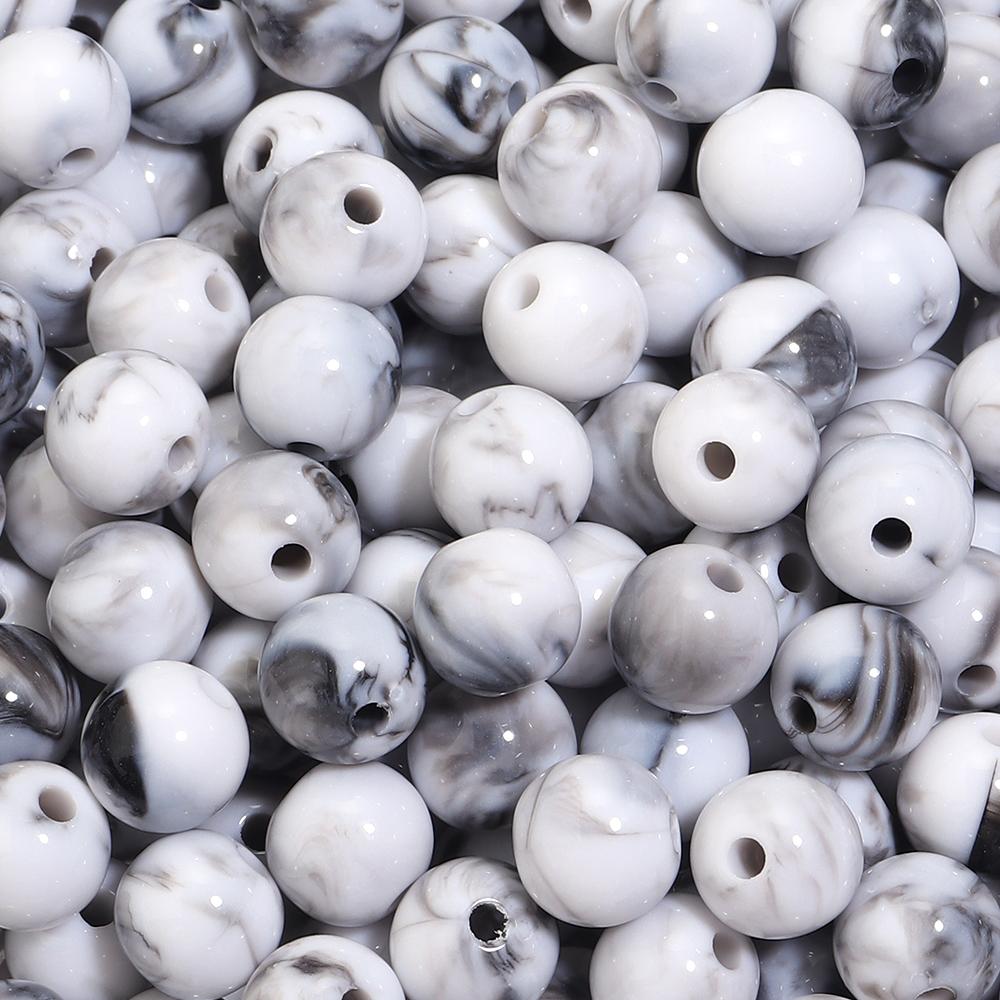 100pcs/lot 10mm Round Double Colors Acrylic Beads Loose Spacer Beads For Jewelry Making Diy Bracelet Necklace Charms Accessories