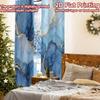 2pcs   2D FLAT PRINTING Curtains (Without Rod) Blue Marble Veins Halloween Festival Popular Curtains&Drapes Polyester Easy