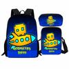 Geometry Dash Student Backpack 3-Piece Set, Geometry Dash Backpack, Shoulder Bag, Pen Bag
