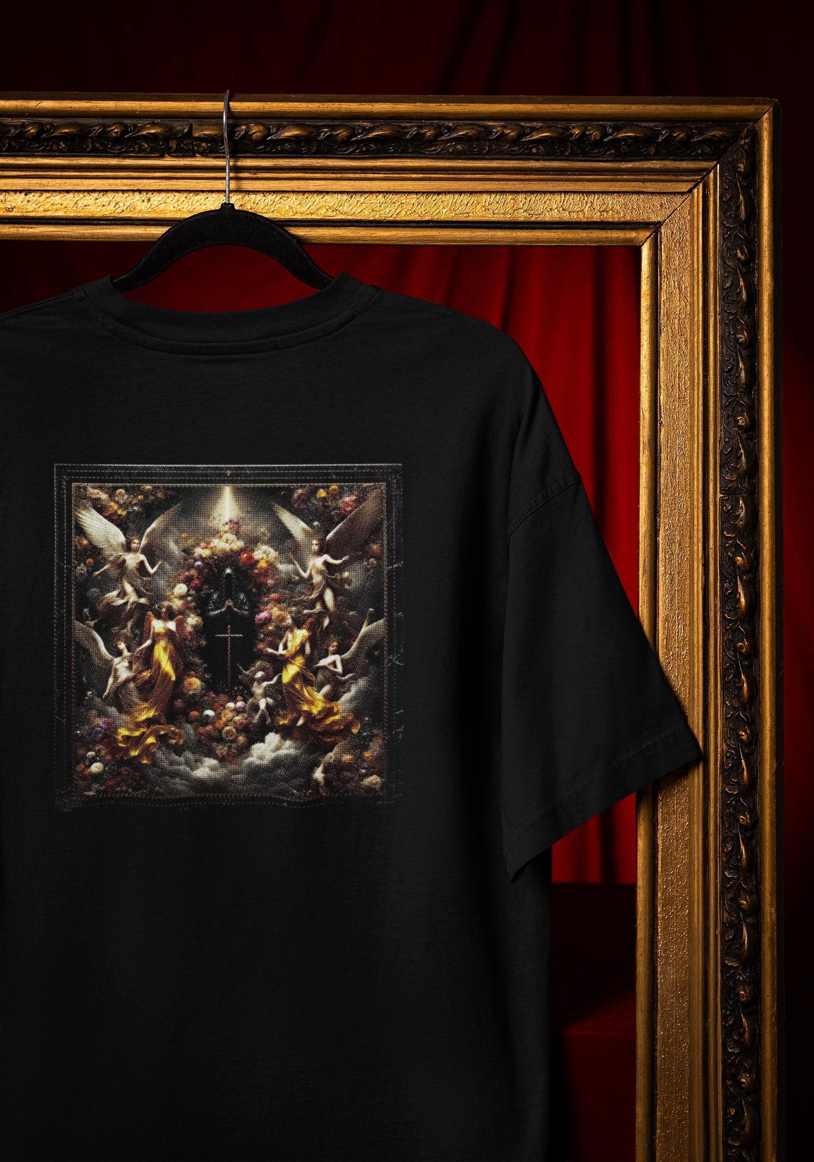 Baroque Angel T-Shirt: Celestial Cross, Renaissance Art Graphic Comfort Colors® 3XL