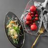 Light Luxury Gold-Rimmed Hammered Glass Fruit Plate